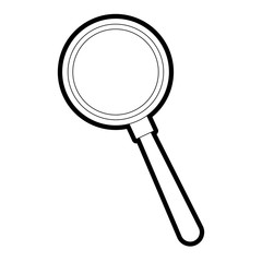 magnifying glass icon image vector illustration design bold black outline