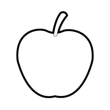 apple fruit icon image vector illustration design bold black outline