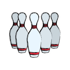 Bowling pins sport game icon vector illustration graphic design