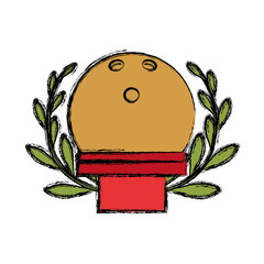 bowling cup championship icon vector illustration graphic design