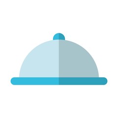 Fototapeta premium restaurant platter icon over white background. vector illustration