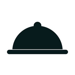 restaurant platter icon over white background. vector illustration