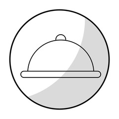 restaurant platter icon over white background. vector illustration