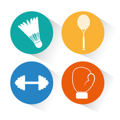 sports equipment set icons vector illustration design