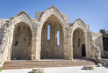 Fototapeta na wymiar The old basilica Panagia to Bourgou, Rhodes, Greece