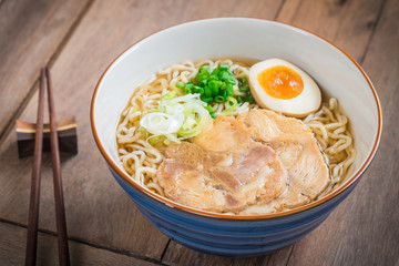 Japanese ramen noodles with egg