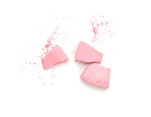 Scattered blusher isolated on white background