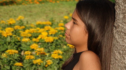 Girl In Flower Meadow