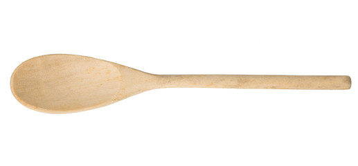 Wooden spoon isolated on white background , clipping path.