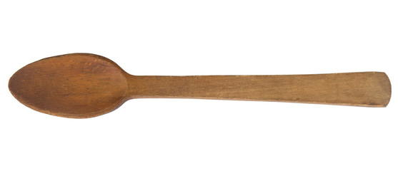 Wooden spoon isolated on white background , clipping path.