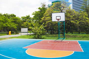 Basketball court in the garden