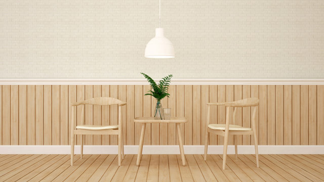 dining area in coffee shop or restaurant - 3D Rendering
