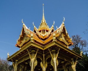 Fototapeta premium Thai style pavilion, buit for the relationship between Thailand and Switzerland, locates in the park in Lausanne, Switzerland