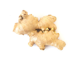Fresh ginger on white background,raw material for cooking