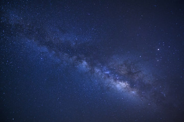 Clearly milky way galaxy at phitsanulok in thailand. Long exposure photograph.with grain