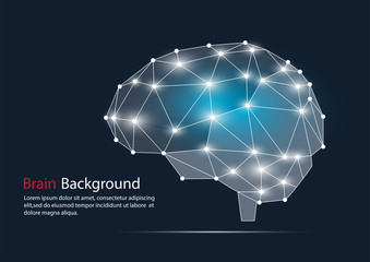 Abstract polygonal Brain background. Vector EPS.10