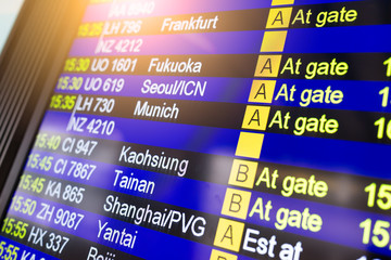 Obraz premium Departure board information board