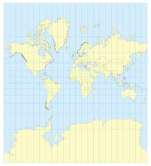 Map of the world Mercator