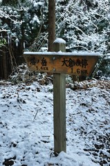 雪の道標