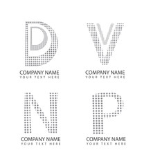 Vector abstract letter icons, business logotype set, company logo symbols