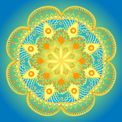 Decorative floral round mandala. Vector illustration