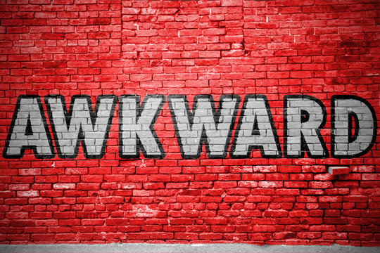 Awkward Graffiti Ziegelsteinmauer