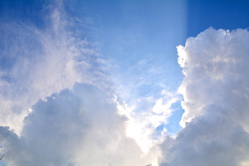 white fluffy clouds in the blue sky