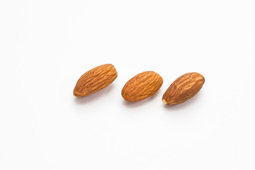Almonds isolated on white background
