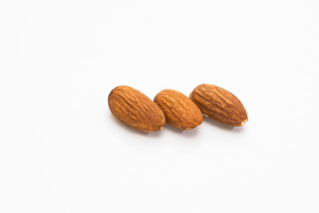Almonds isolated on white background