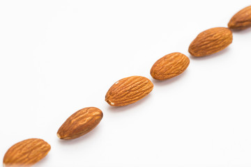Almonds isolated on white background