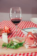 quick homemade appetizer and wine