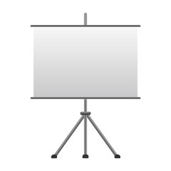 Advertising tripod board with blank paper isolated vector illustration