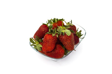 the strawberries on a plate,the most beautiful and appetizing strawberries pictures,strawberries on white background

