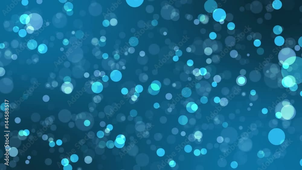 Wall mural blue circles motion background bokeh. 4k ultra high definition video animation loop.