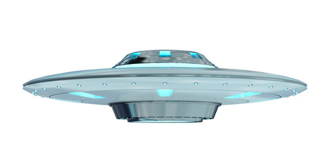 Vintage UFO geïsoleerd op een witte achtergrond 3D-rendering