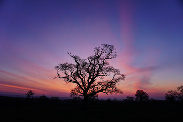 Sunrise over the beautiful British countryside