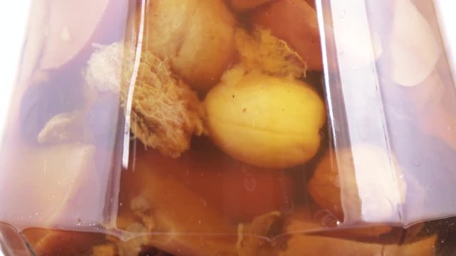 Fruit compote in jar