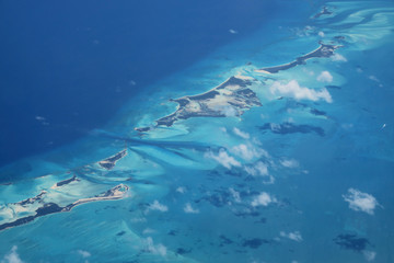 Fototapeta na wymiar îles des Bahamas en vue aérienne