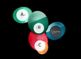 Glass circles on black