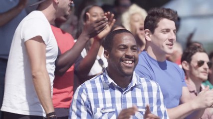  Sports crowd celebrating, watching the game & cheering