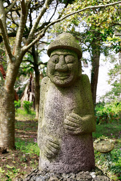 Dolharubang the "grandfather stones" and also a national landmark symbol of Jeju Island in South Korea