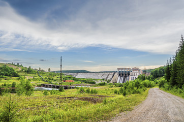 Fototapeta na wymiar Summer industrial landscape