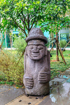 Dolharubang the "grandfather stones" and also a national landmark symbol of Jeju Island in South Korea