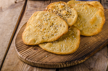 Homemade crackers, baked in oven