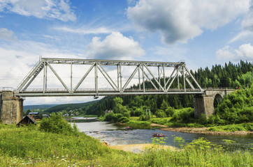Fototapeta premium Water tourism in the Urals