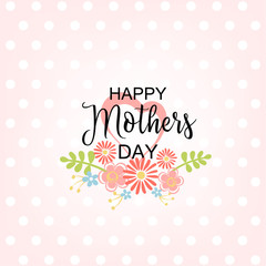 Greeting Card or postcard of Happy Mothers Day. Card with flower.
