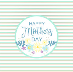 Greeting Card or postcard of Happy Mothers Day. Card with flower.
