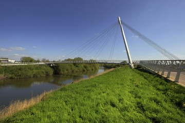 millenium foorbridge over river severn worcester worcestershire england uk