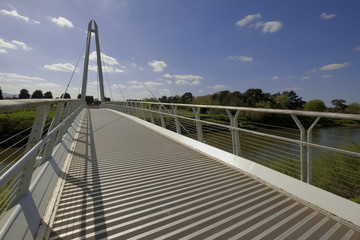 millenium foorbridge over river severn worcester worcestershire england uk