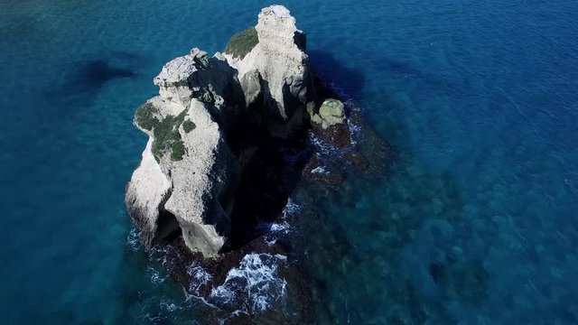 Aerial Around The Rocks - Torre dell'Orso - Italy - Puglia